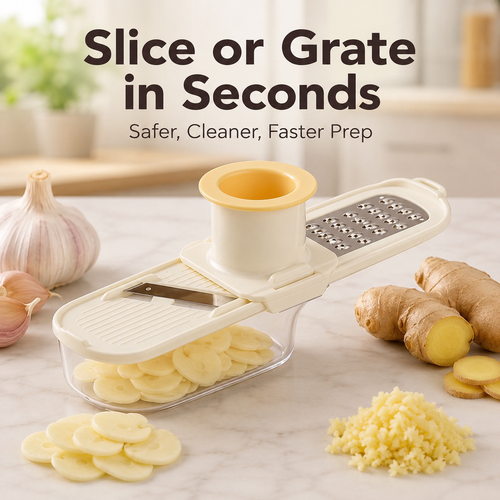 🧄 3-in-1 Multifunctional Ginger & Garlic Grater 🌶️