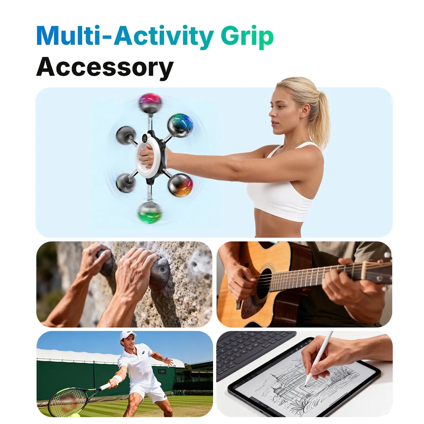 Merach 360° Rotating Wrist & Forearm Trainer for Men and Women, Upper Body Strength Tool for Arms, Shoulders & Chest, Portable Home and Gym Fitness Equipment BackToSchool