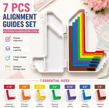 ✨📏Paper Crafting Alignment Guide Set with Case, 7 PCS Precision Layering!!!✂️