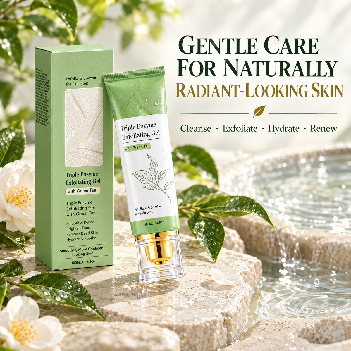 ✨Triple Enzyme Exfoliating Gel with Green Tea🍃Gentle Smoothing & Hydrating Care💧