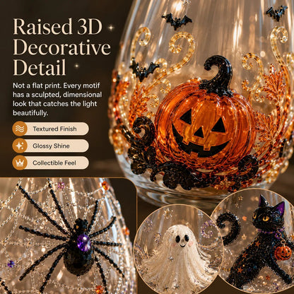 🔥LAST DAY 49% OFF - 🎃 3D Halloween Artisan Glass Cups, Festive Parties & Cozy Fall Home Bar Vibes