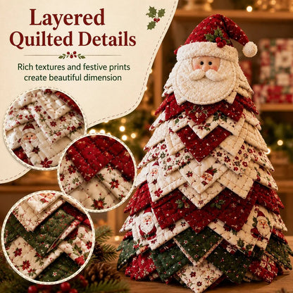 🔥LAST DAY 50% OFF - 🎄DIY Quilted Santa Christmas Tree Kit – Handmade Fabric Holiday Tabletop Tree Decor