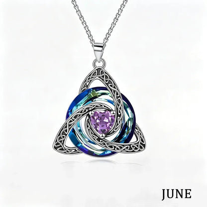 💎 Birthstone Celtic Knot Necklace for Women