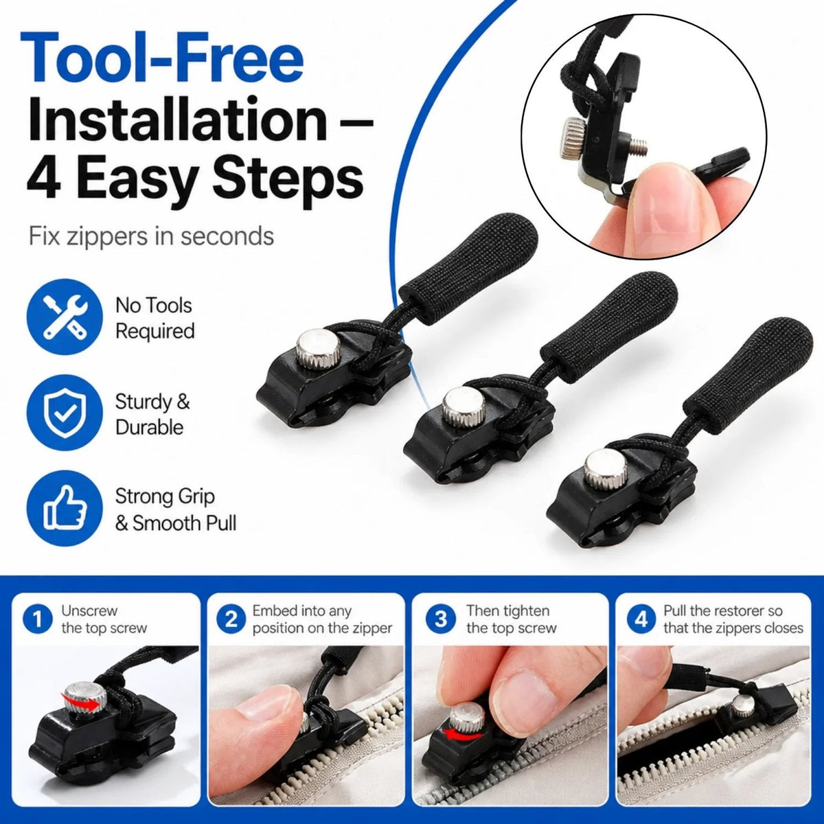 🔧 Universal Zipper Repair Tool | Instant Fix for Broken Zippers