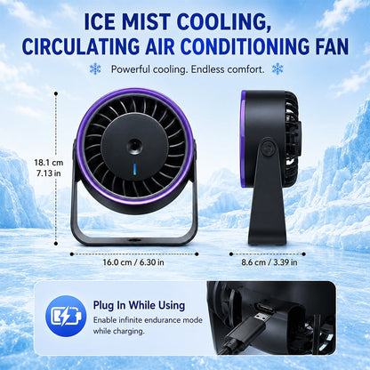 🏆80K+ SOLD🥇2026 SUMMER 49% OFF🔥Rechargeable Ice Misting Silent Cooling Fan
