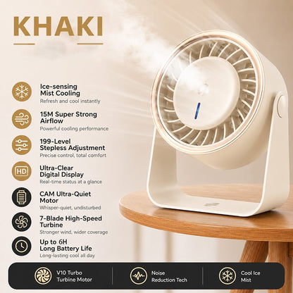 🏆80K+ SOLD🥇2026 SUMMER 49% OFF🔥Rechargeable Ice Misting Silent Cooling Fan