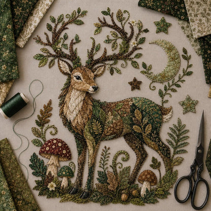 🌙 Beginner-Friendly Mythic Wilds DIY Patchwork Art Kit – Complete Sewing Craft Set 💕