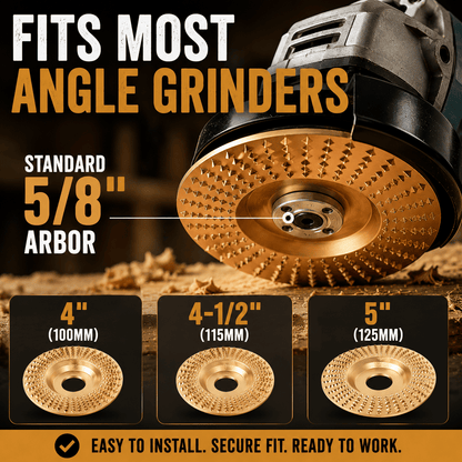 3PCS Tungsten Carbide Wood Carving & Shaping Discs for Angle Grinders