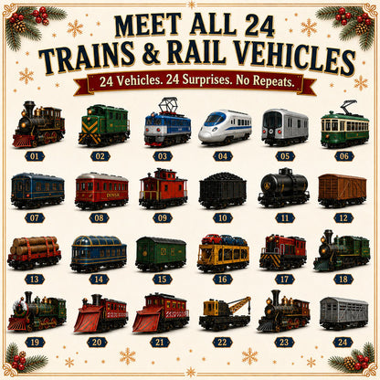 🚂 Trains & Rail Vehicles Advent Calendar 2026 – 24 Days of Railway Surprises