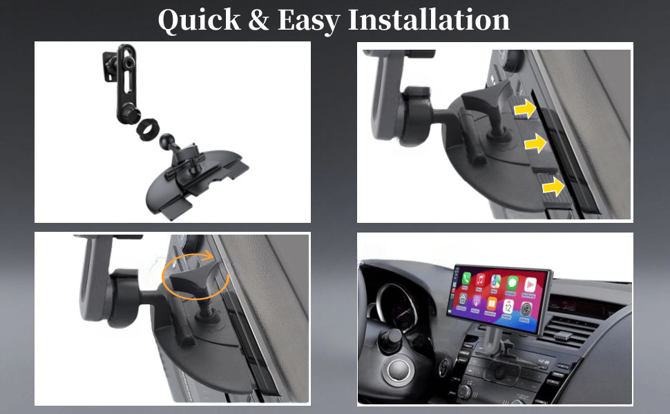🚗 Adjustable CD Slot CarPlay Mount with 360° Rotation