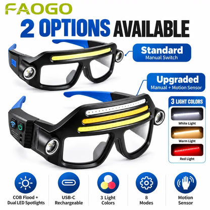 🎁 Rechargeable LED Glasses Light – Hands-Free Lighting for Repairs & Outdoor Adventures