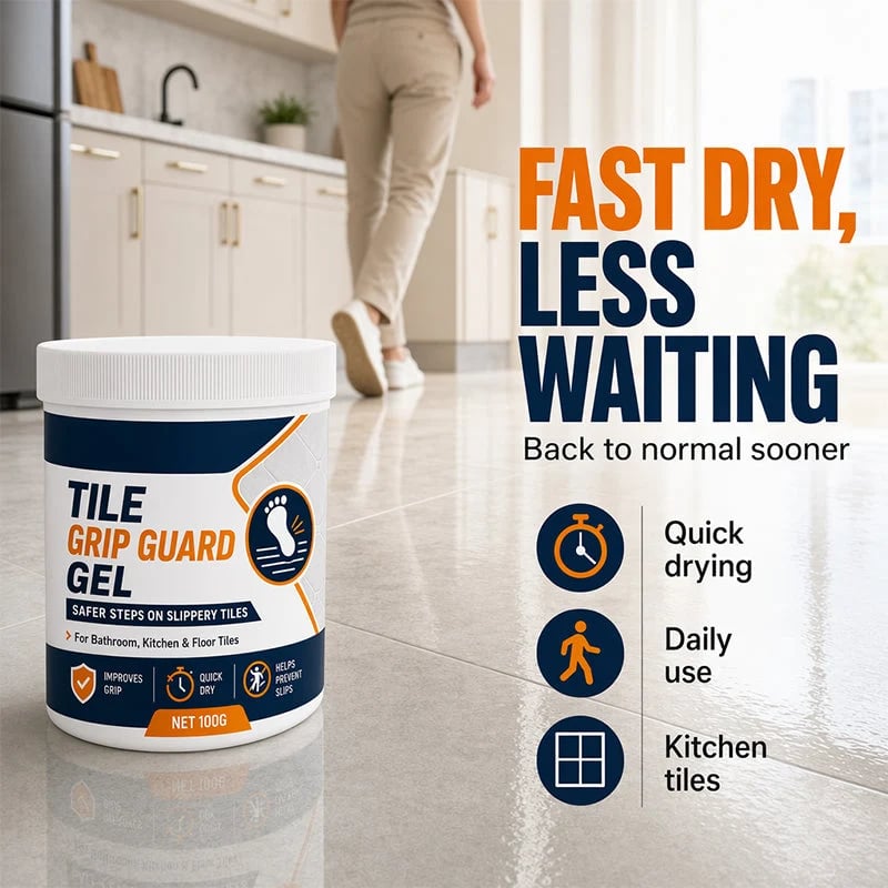 🏠 Anti-Slip Tile Grip Gel – Reduce Slippery Floors Fast with Quick-Dry Formula 💧