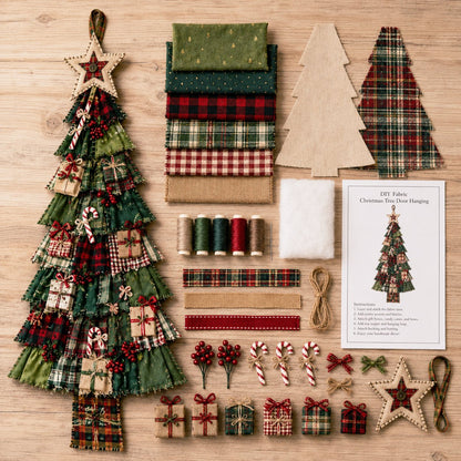 🎄Beginner-Friendly DIY Oversized Patchwork Christmas Tree Door Hanging Kit