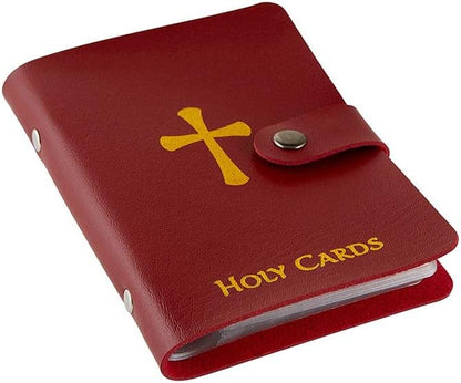 ✝️ Catholic Genuine Leather Holy Card Holder – Pocket Prayer Card Organizer with Snap Closure!!!