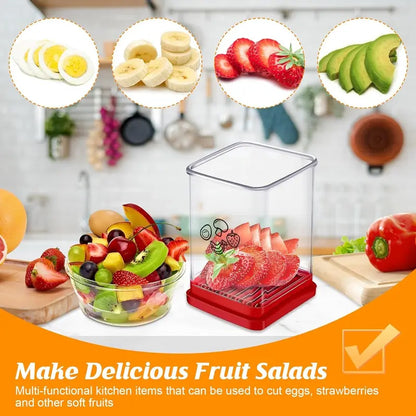 🍓🥚✨ Quick-Press Fruit & Egg Slicer – 8-Blade Stainless Steel Cup Cutter 🔪🍎🍇🥝