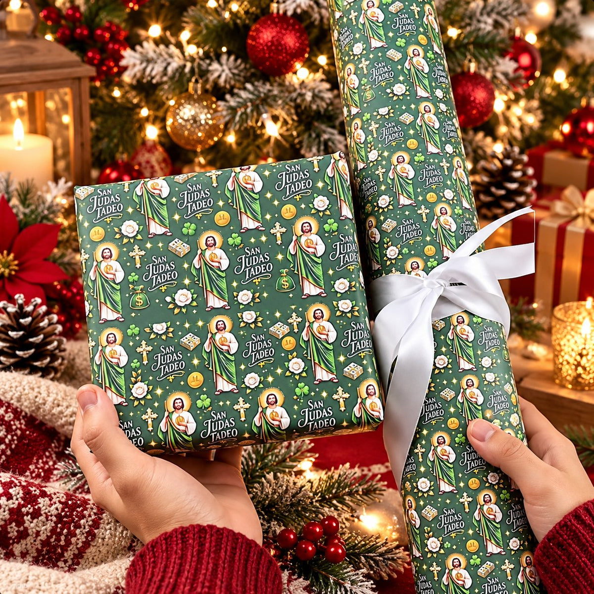 ✝️🎁San Judas Tadeo Christmas Wrapping Paper