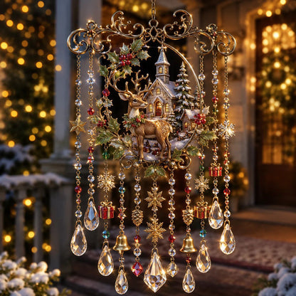 🎄 Limited-Time 50% OFF – Christmas Wind Chime with Crystal Drops🔔