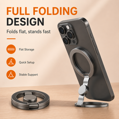 360° Magnetic Phone Stand & Fidget Spinner Combo – Adjustable Grip & Hands-Free Holder