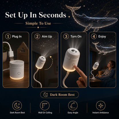 🐋 Dreamy Whale Ocean Sky Projector