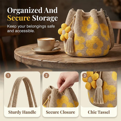 🌸NEW ARRIVAL LIMITED TIME OFFER ✨🌻Crochet Bucket Bag for Women——One tote. Endless summer vibes.🌼