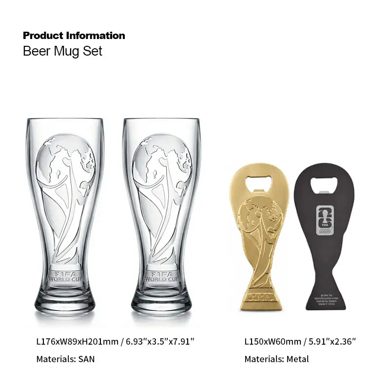 Summer Victory Gift Set – Shatterproof Trophy Beer Cup (17oz) + Trophy Bottle Opener – For Soccer Lovers & Party Fans
