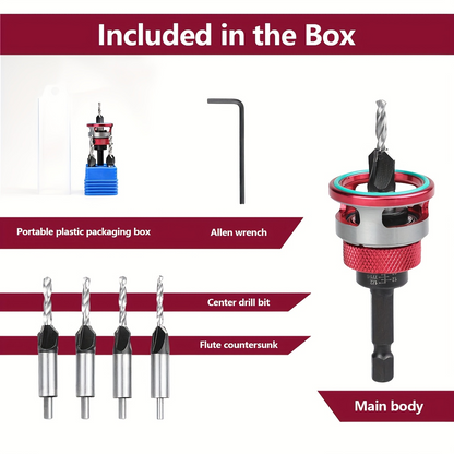 🔧 Countersink Drill Bit Set – Precise Depth Control, No Scratch Damage