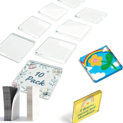 ☀️📸 2"×2" Clear Acrylic Magnetic Photo Frames – DIY Fridge Magnets for Summer Memories 🧲✨