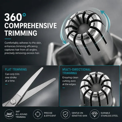 💥Buy 1 get 1 free 🔥Manual Nose Hair Trimmer – Stainless Steel 360° Trimmer, Waterproof & No Battery Required