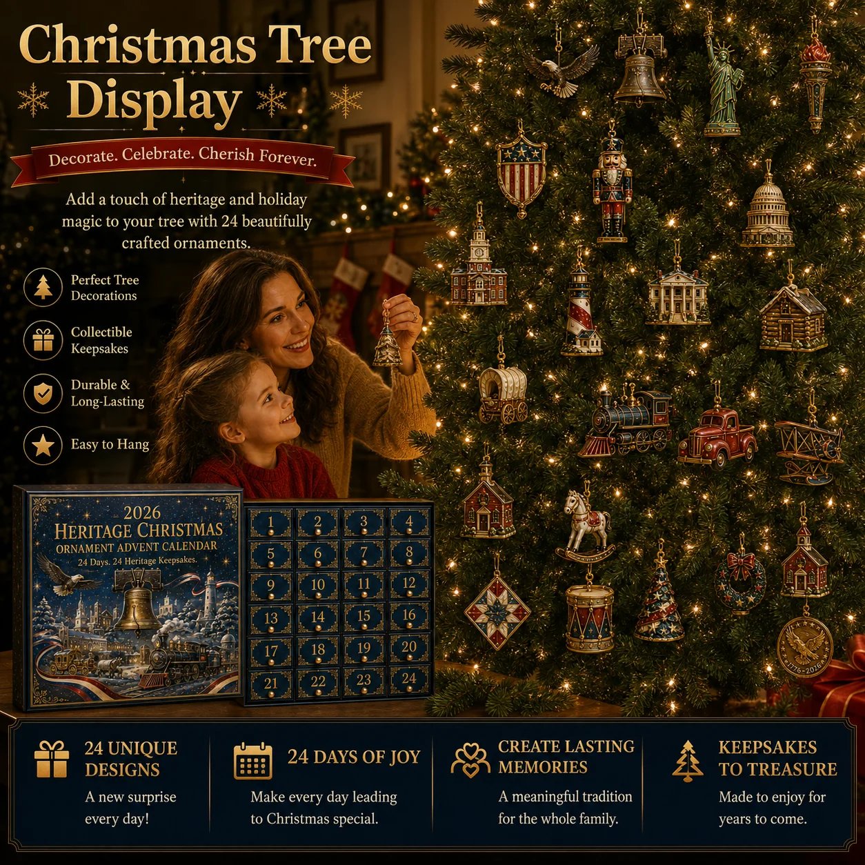 ⏰ Limited anniversary edition✨49% OFF!🔥America 250th Anniversary Heritage Christmas Advent Calendar