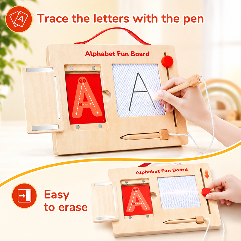 ✍️Wooden Alphabet & Number Tracing Board | Visual Learning Tools & Complete Set