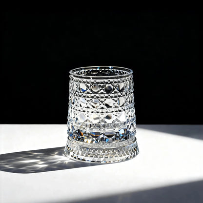 Luxury 360° Spinning Crystal Glass – Star-Cut Stress Relief Whiskey & Wine Glass