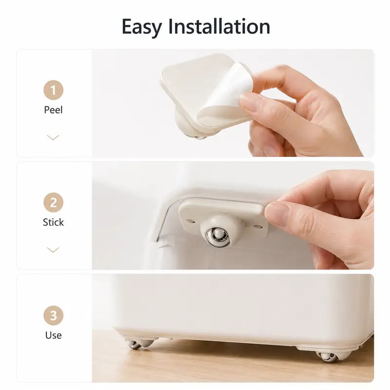 🔥 Hot Sale 🛒 8-Pack Self-Adhesive Mini Caster Wheels 🔄 360° Rotating | 💪 Durable Strong Load | 🔇 Low-Noise Mini Furniture Wheels