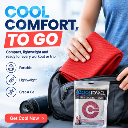 ❄️ Instant Cooling Towel – Lightweight Super Absorbent Towel for Sports, Travel & Outdoor Heat Relief