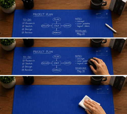 🖊️✨The Blueprint Deskmat Includes the Blueprint Marker💻A Double-Sided Deskmat to Draw, Erase & Redraw As Needed. 🎁Buy 2 Sets Free Shipping