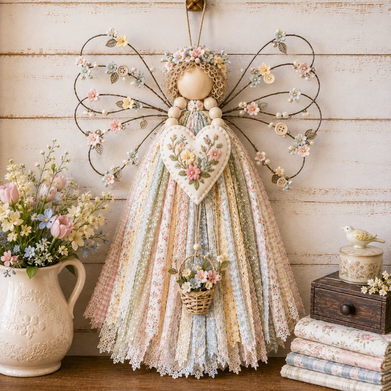 🪽 Angel Fabric Hanging DIY Kit – Create a Beautiful Handmade Angel Decoration