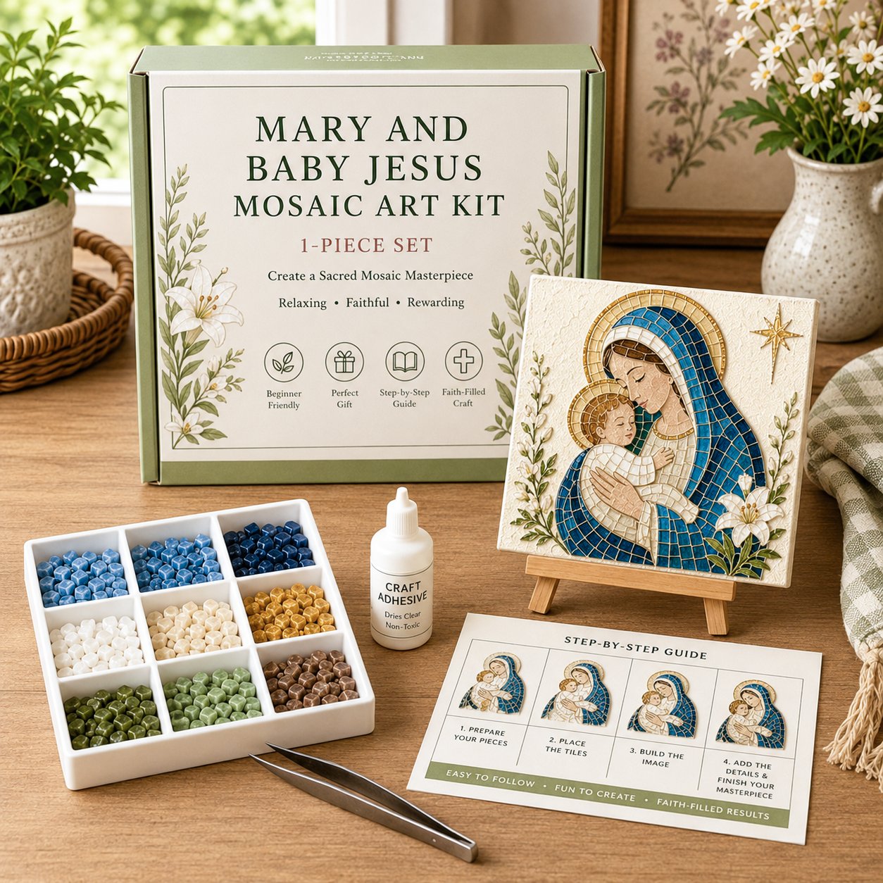 💥 LAST DAY 49% OFF - Nativity Sea Glass Art Kit – Beginner-Friendly ✨