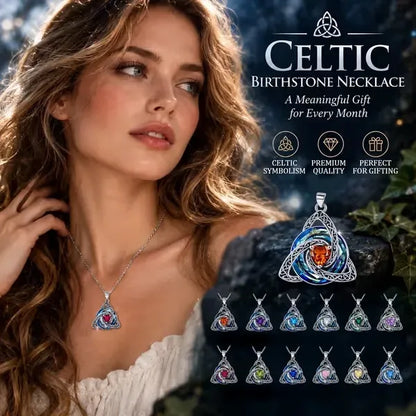 💎 Birthstone Celtic Knot Necklace for Women