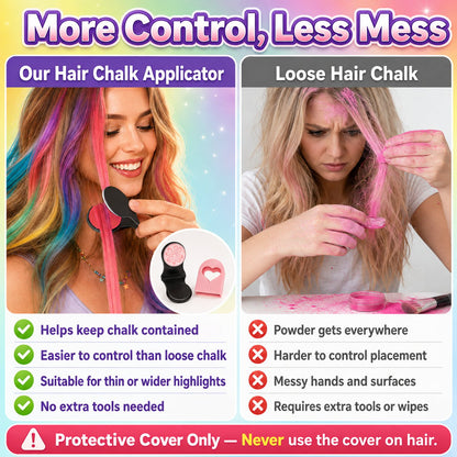 🔥  🌈 12-Color Temporary Hair Chalk Set with Applicators