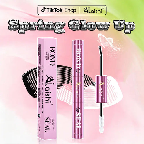 AlLAlSHI 2-in-1 Bond & Seal Cosmetic Eyelash Adhesive, Black/White Waterproof Gentle Lightweight Long-Lasting Strong Hold Glue for Individual Cluster Lashes, DIY Eyelash Extensions Beauty Product for Self-Application