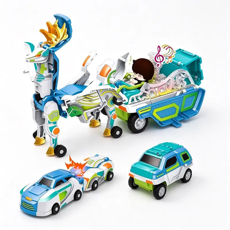 🚗2-in-1 Magnetic Transforming Dragon Car Toy – Racing Car Set