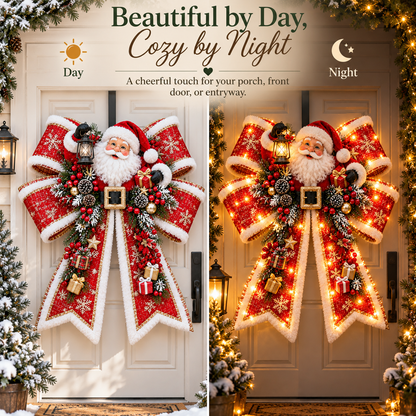 🎀 Giant Light-Up Christmas Bows – Magical Holiday Door Hangers in 6 Styles 🎄✨