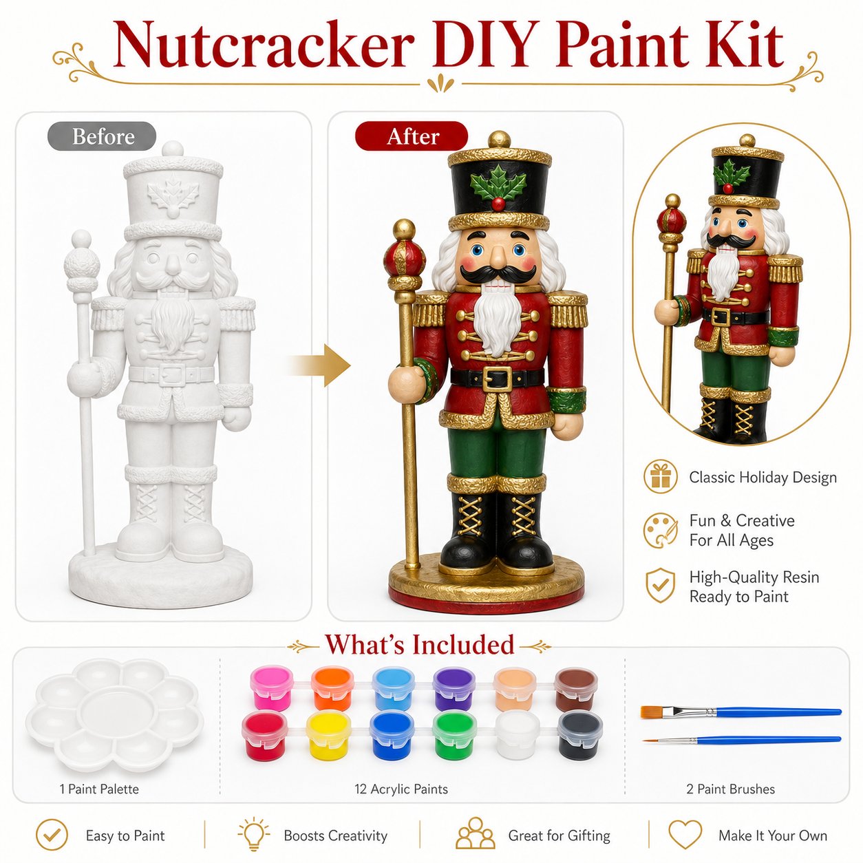 - 🎨 Beginner-Friendly DIY Christmas Figurine Painting Kit | Create Your Own Festive Holiday Decorations 🎄💕