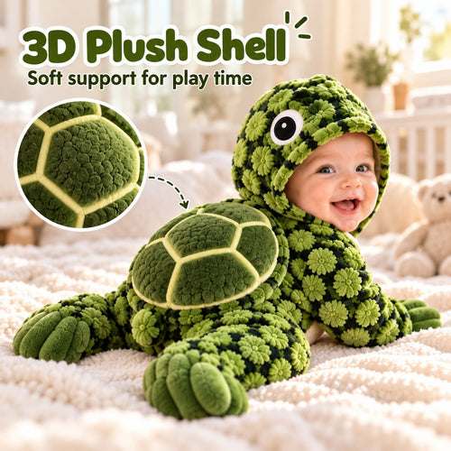 Little Turtle Plush 3D Shell Baby Onesie 🐢