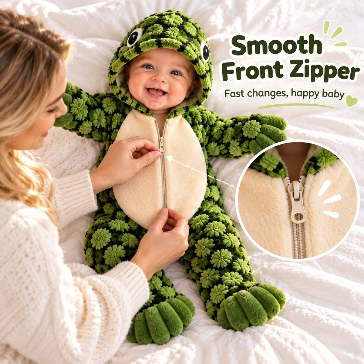 Little Turtle Plush 3D Shell Baby Onesie 🐢