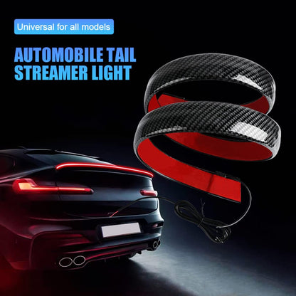 🏎️ 47Inch(1.2M) Carbon Fiber LED Spoiler Light Strip | 5-in-1 Sequential Flashing Third Brake Tail Light for Universal Cars