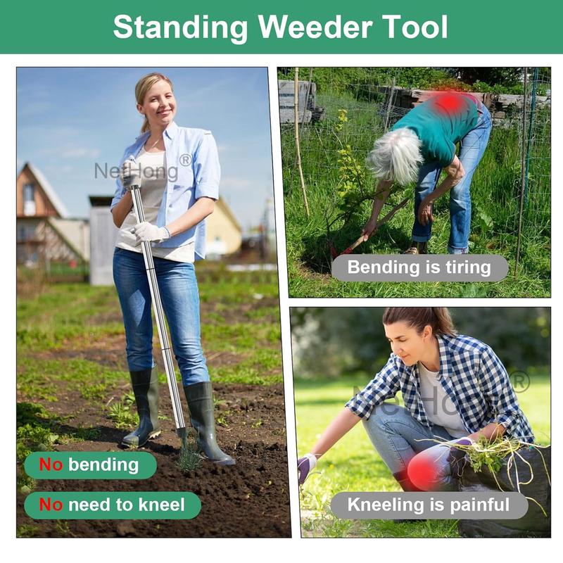4-Claw Stand Up Weeder – Remove Weeds Without Bending, Pulling or Kneeling