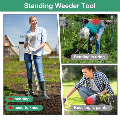 4-Claw Stand Up Weeder – Remove Weeds Without Bending, Pulling or Kneeling