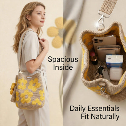 🌸NEW ARRIVAL LIMITED TIME OFFER ✨🌻Crochet Bucket Bag for Women——One tote. Endless summer vibes.🌼