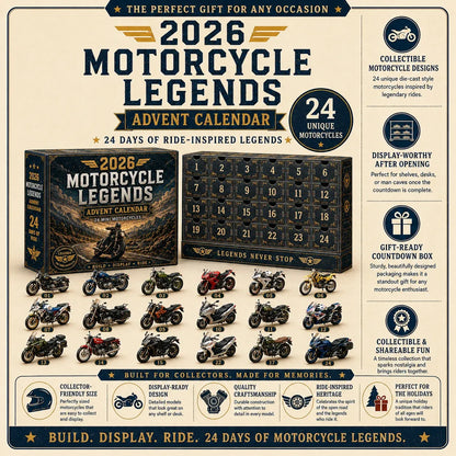 🔥🎁2026 Motorcycle Legends Advent Calendar – 24 Days, 24 Mini Motorcycles, 24 Legendary Rides