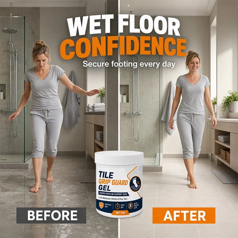 🏠 Anti-Slip Tile Grip Gel – Reduce Slippery Floors Fast with Quick-Dry Formula 💧